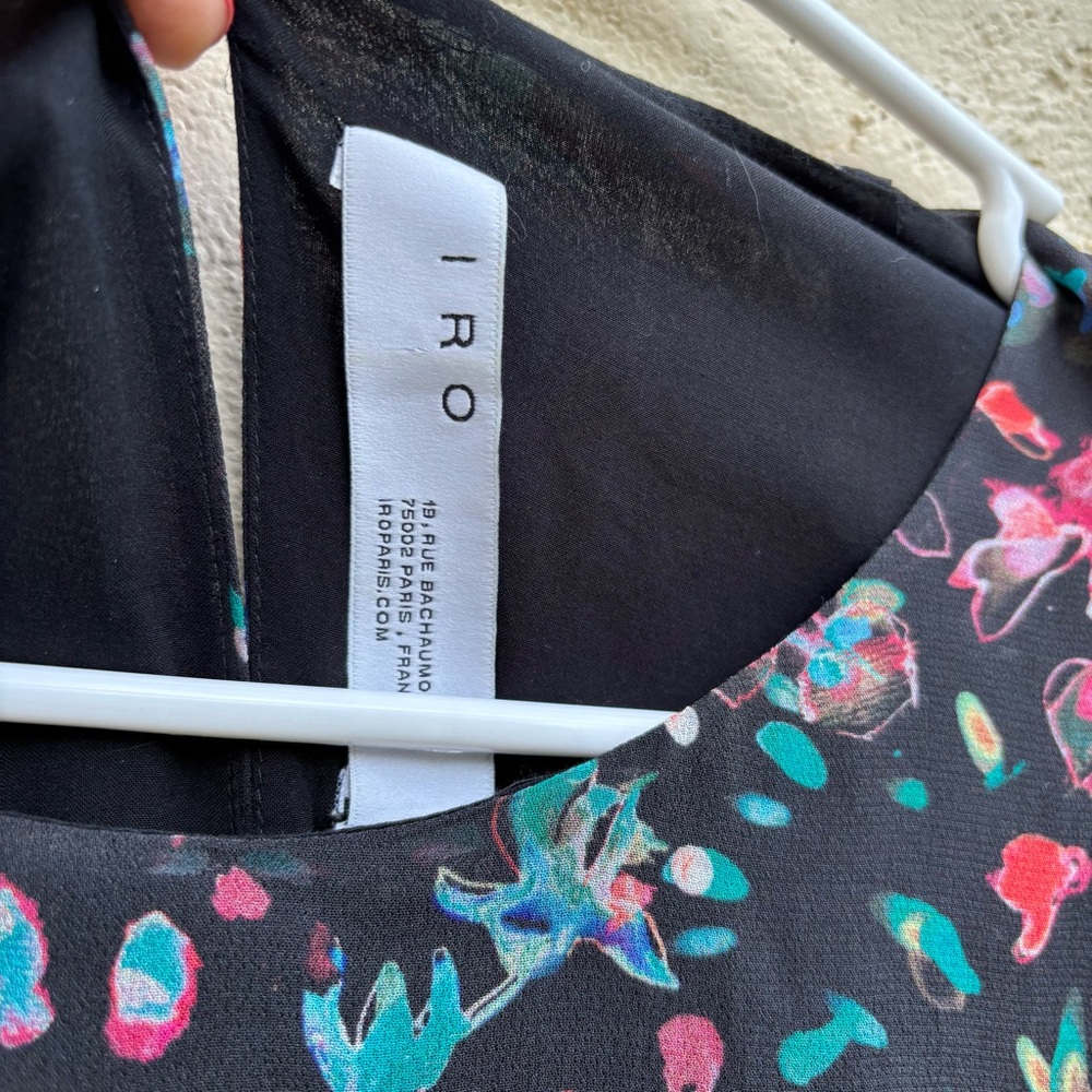 IRO Blame Floral Asymmetrical Flutter Sleeve Dress - Picture 4 of 10